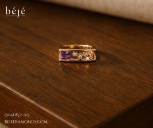 Royal Elegance in Gold and Purple - jewelry store in metairie - beje diamond