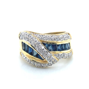 Diamond and Sapphire Band in 18KYG