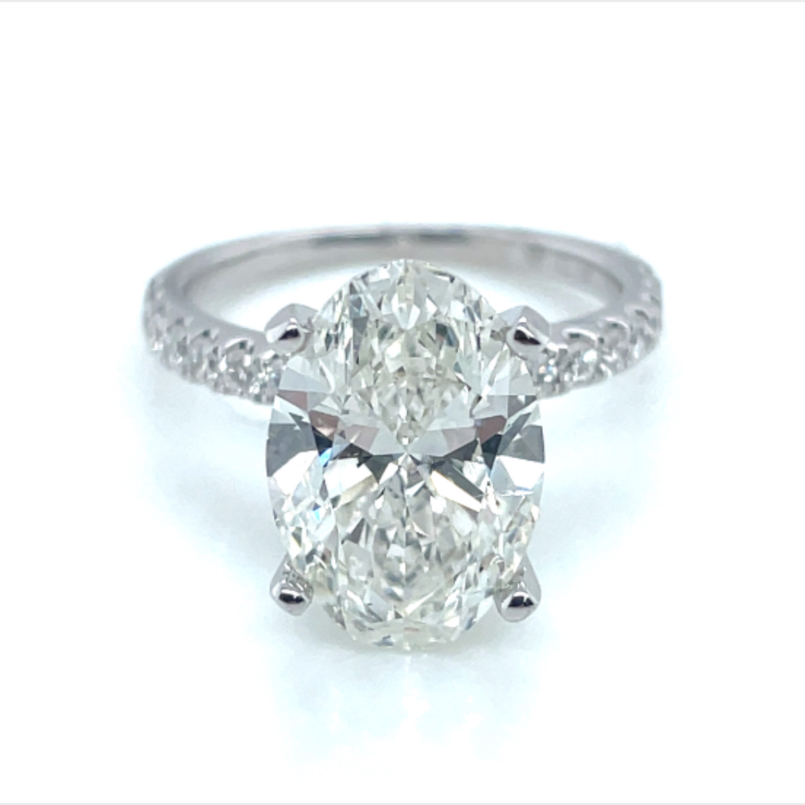 3.51 Carat Oval Diamond Ring in 18KWG
