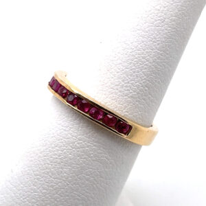 Channel-Set Ruby Band in 14KYG