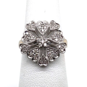 Diamond Heart Cluster Ring in 14KWG