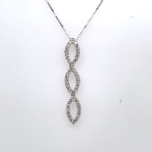 Marquise-Shaped Diamond Pendant in 18KWG