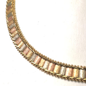 Tri-Color Gold Necklace in 14K