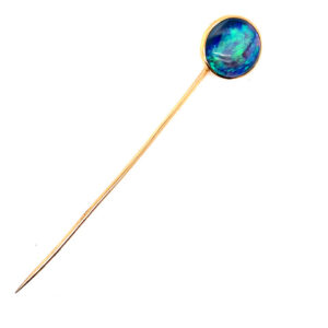 Black Opal Stick Pin in 14KYG