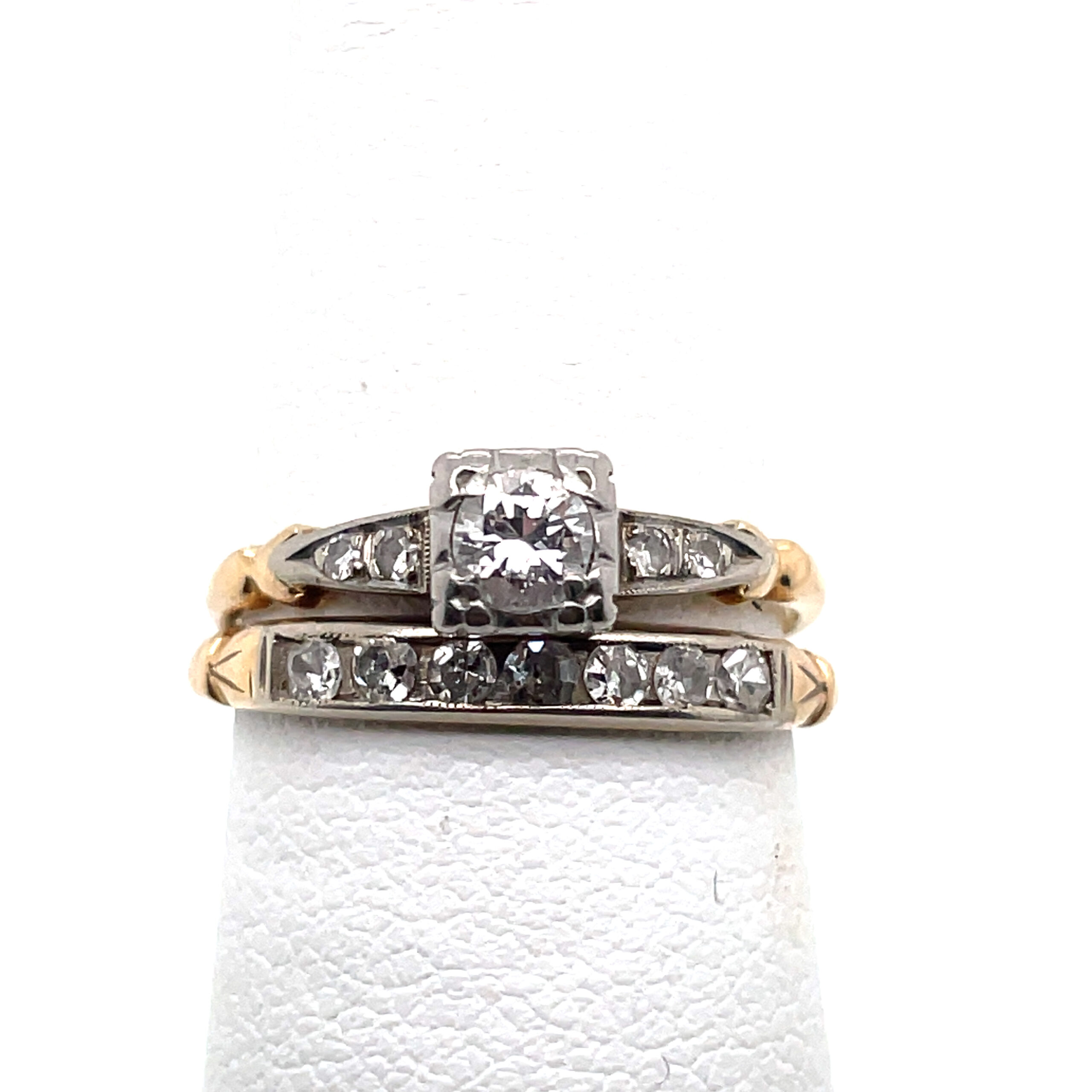 Diamond Estate Wedding Set in 14KYG