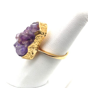Amethyst Druzy-Style Ring in 14KYG