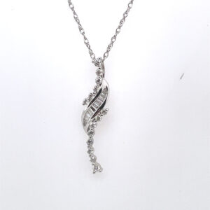 Diamond Drop Pendant in 18KWG