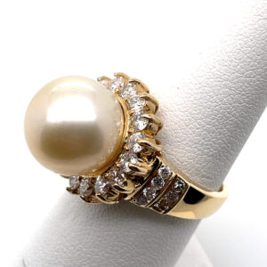 South Sea Pearl and Diamond Ring in 14KYG