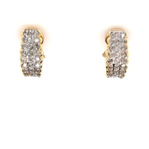 3-Row Diamond Earrings in 14KYG