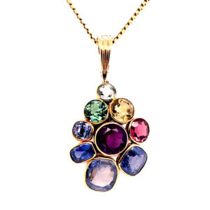 Multi-Stone Pendant in 14KYG