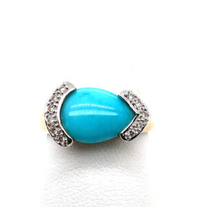 Le Vian® Pear-Shaped Turquoise and Diamond Ring in 14KYG