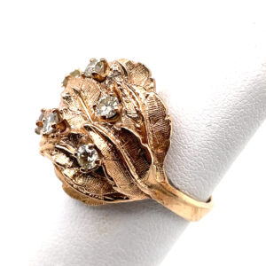Diamond Feather Ring in 14KYG
