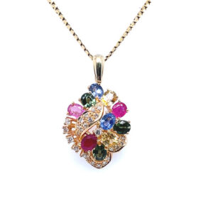 Multi-Stone Cluster Pendant in 14KYG