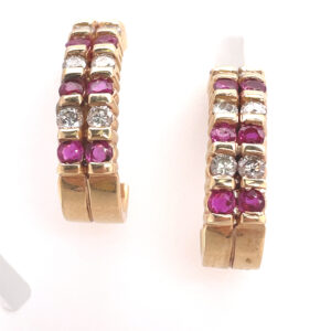 Ruby and Diamond Earrings in 14KYG