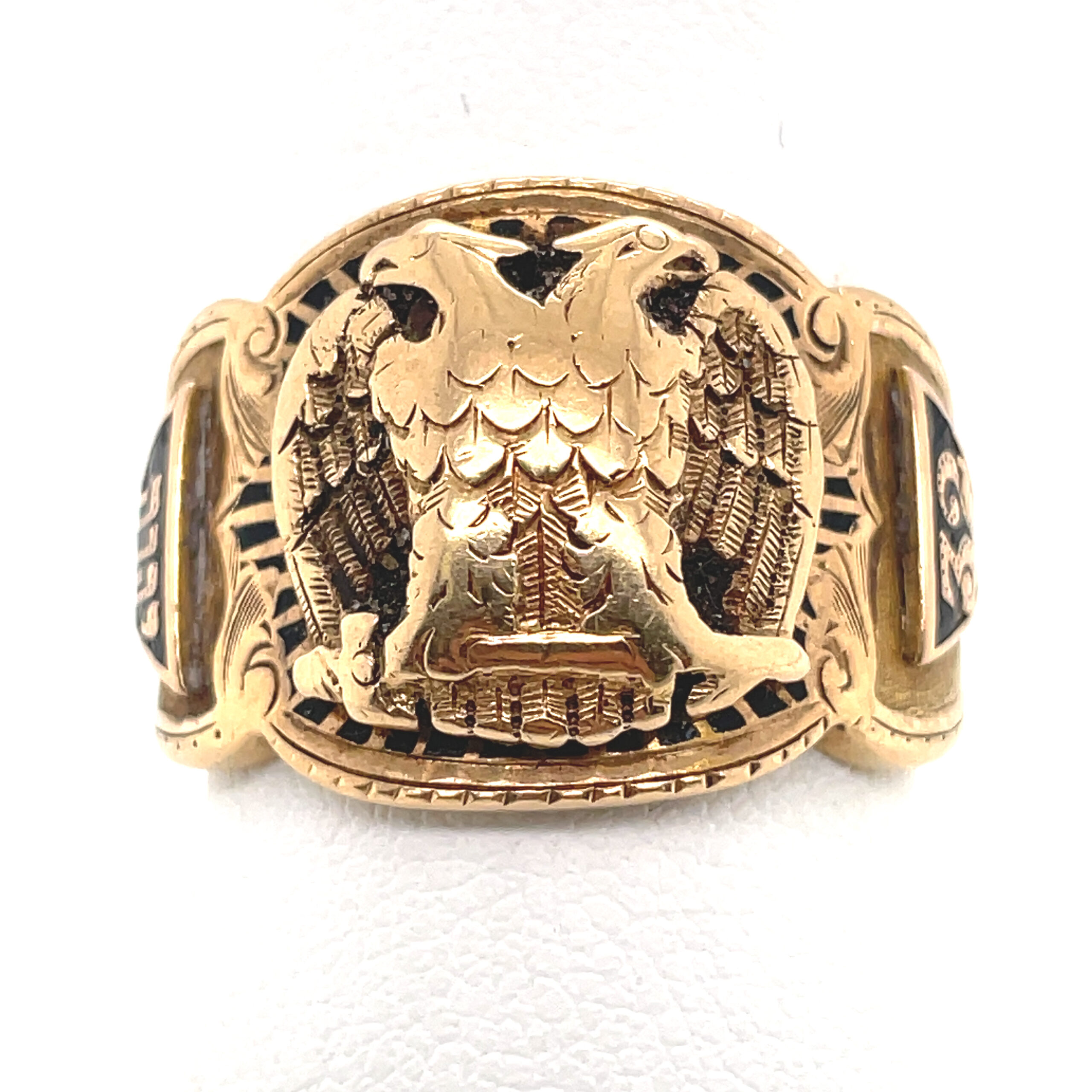 Freemason Double Eagle 32nd Scottish Rite Ring in 14KYG - Image 2