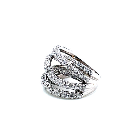 6-Row Pavé Diamond Ring in 18KWG - Image 3