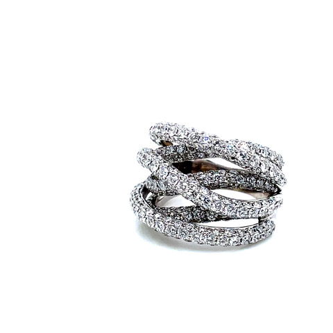 6-Row Pavé Diamond Ring in 18KWG - Image 2