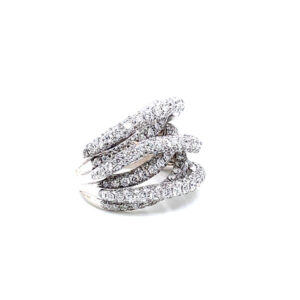 6-Row Pavé Diamond Ring in 18KWG