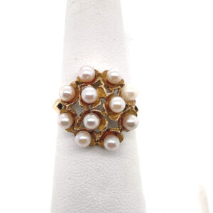 11-Pearl Cluster Ring in 14KYG