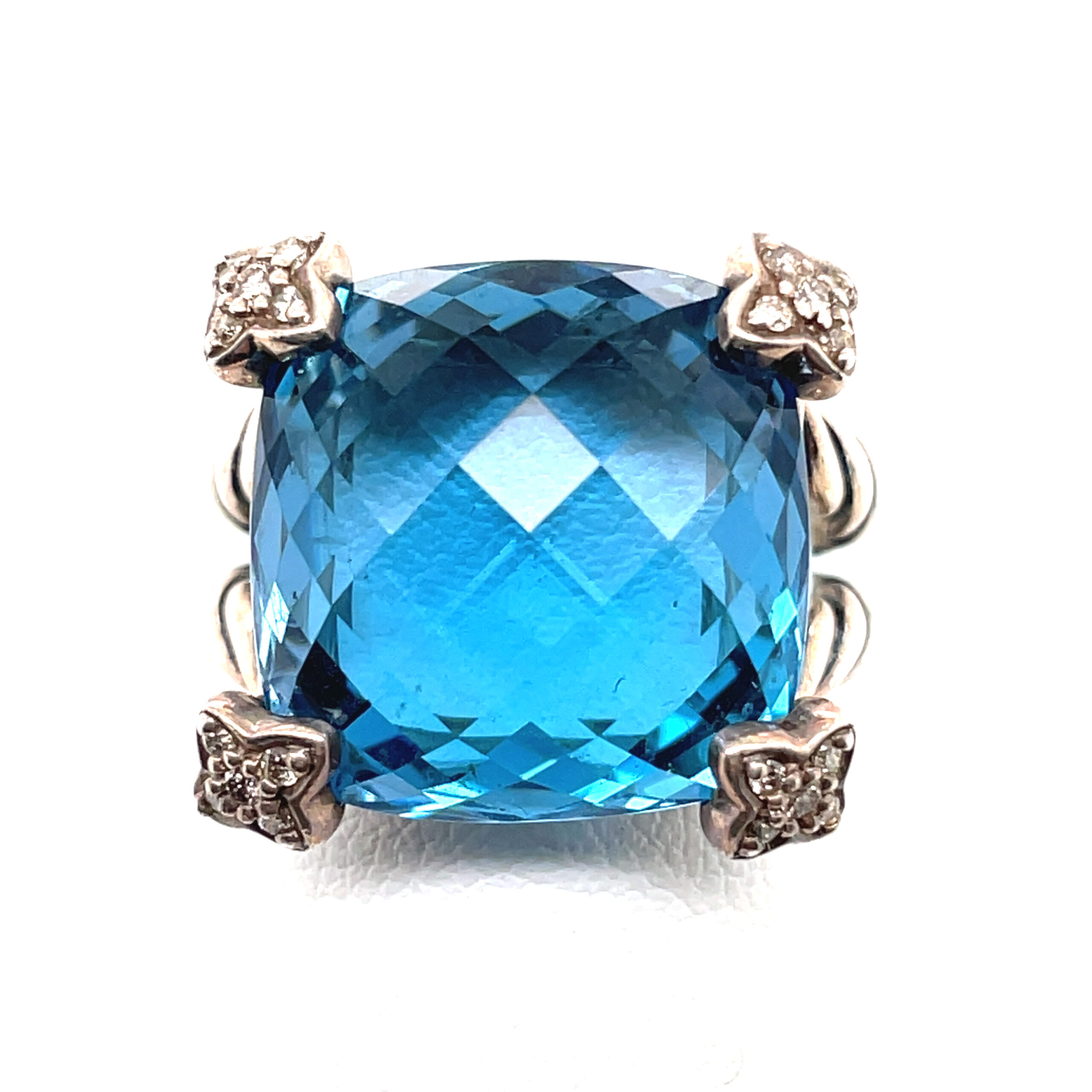 David Yurman Blue Topaz Ring in Sterling Silver - Image 2
