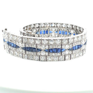Antique Diamond and Sapphire Bracelet in Platinum