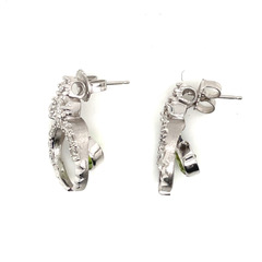 Peridot and Diamond Crescent Earrings in 14KWG - Image 3