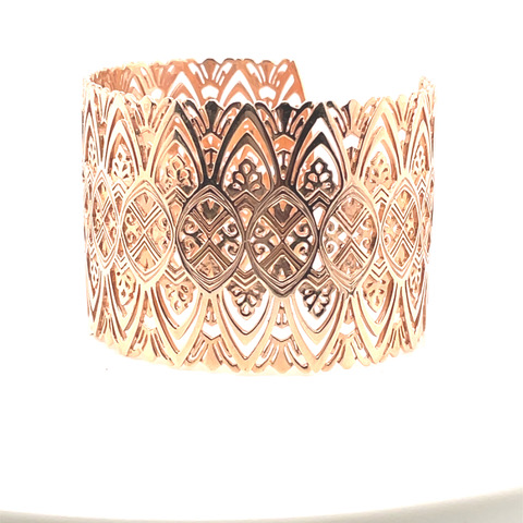 Mia Patterned Cuff in 14KRG - Image 3