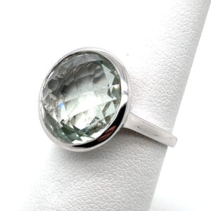 Green Amethyst Ring in 18KWG