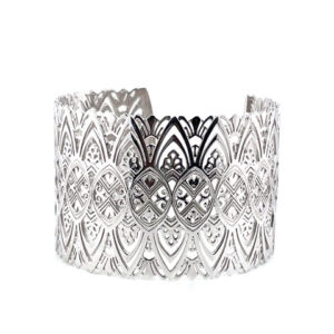 Mia Patterned Cuff in 14KWG