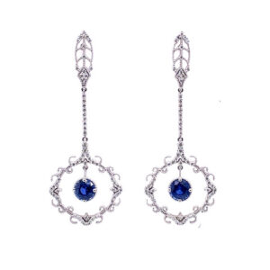 Mia Collection Sapphire & Diamond Earrings in 18KWG