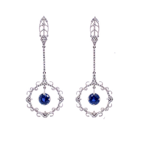 Mia Collection Sapphire & Diamond Earrings in 18KWG