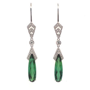 Mia Tourmaline Earrings With Diamonds in 18KWG