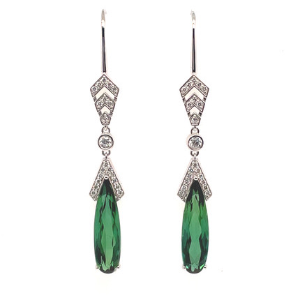 Mia Tourmaline Earrings With Diamonds in 18KWG