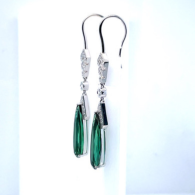Mia Tourmaline Earrings With Diamonds in 18KWG - Image 2