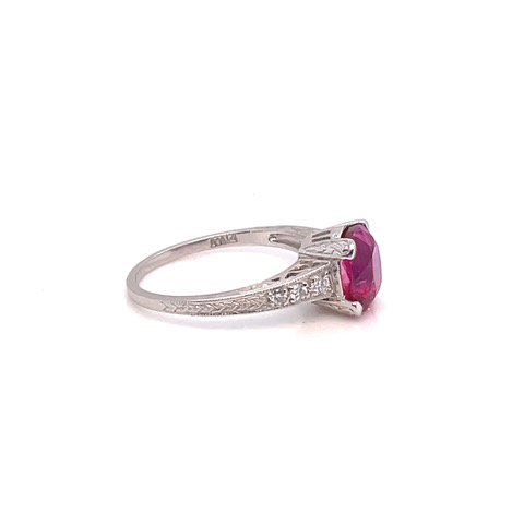 Ruby and Diamond Ring in Platinum - Image 7