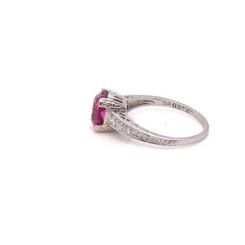 Ruby and Diamond Ring in Platinum - Image 4