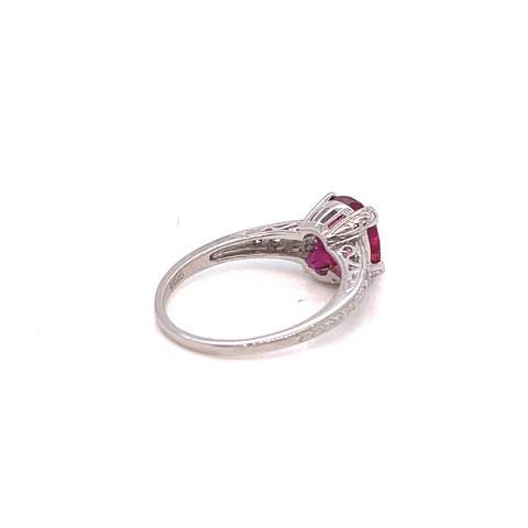 Ruby and Diamond Ring in Platinum - Image 3