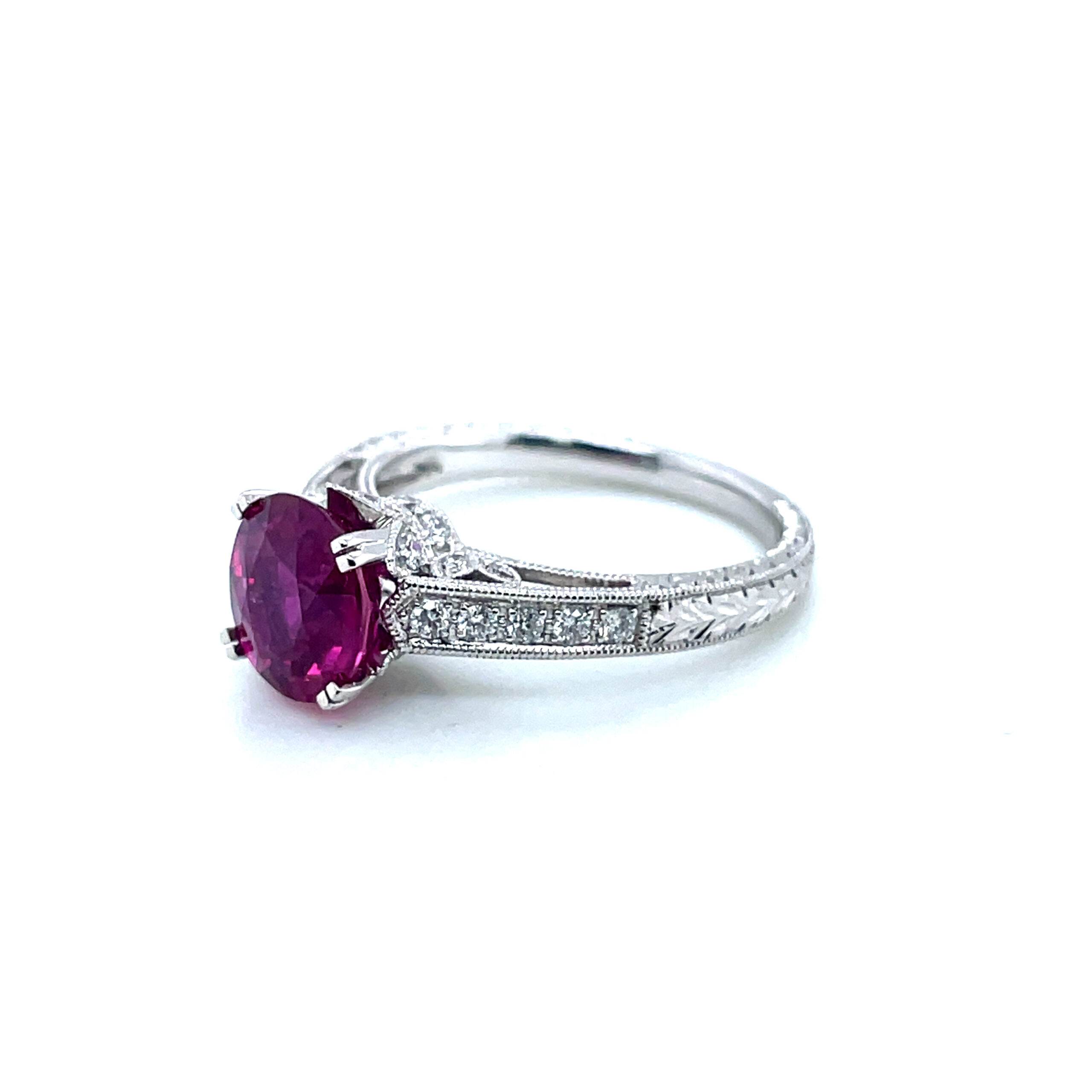Ruby and Diamond Ring in 18KWG - Image 2