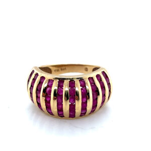 Channel-Set Ruby Ring in 14KYG