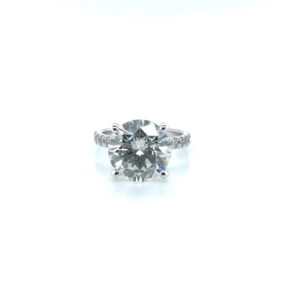 3.54 Carat Brilliant Round Diamond Ring in 14KWG