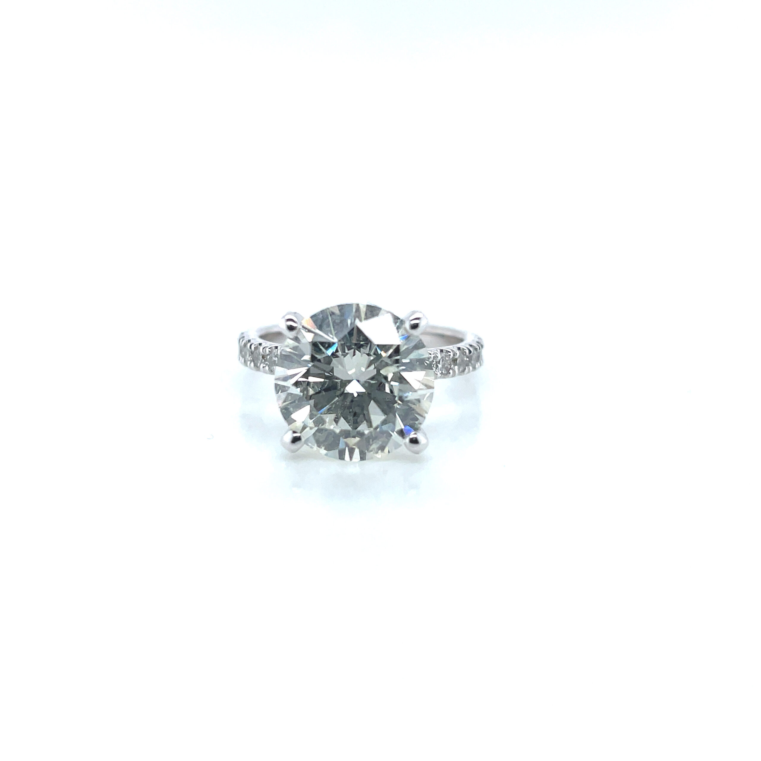 3.54 Carat Brilliant Round Diamond Ring in 14KWG