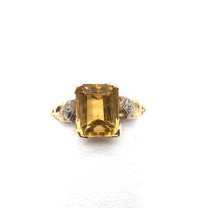 Citrine and Diamond Ring in 10KYG