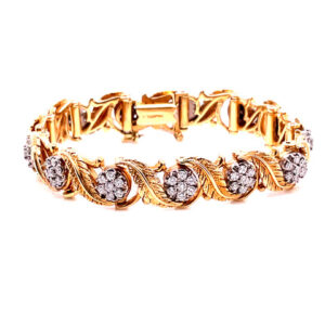 Jabel Diamond and Gold Feather Bracelet in 18KYG