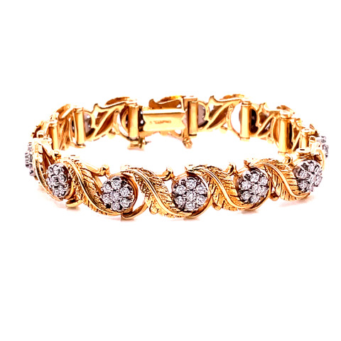 Jabel Diamond and Gold Feather Bracelet in 18KYG