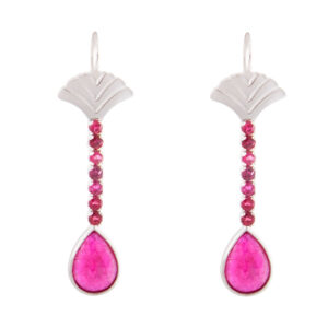 White Gold Earrings with Rubies