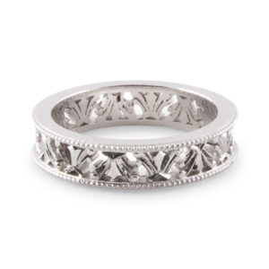 Decorative White Gold Band