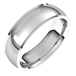 14K White 6 mm Comfort Fit Edge Band Size 13.5