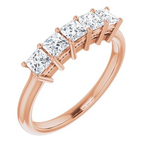 14K Rose 3x3 mm Square 3/4 CTW Diamond Anniversary Band
