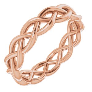 14K Rose 4.7 mm Woven-Design Band Size 7