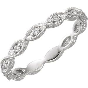 Platinum 1/8 CTW Diamond Anniversary Band Size 5.5